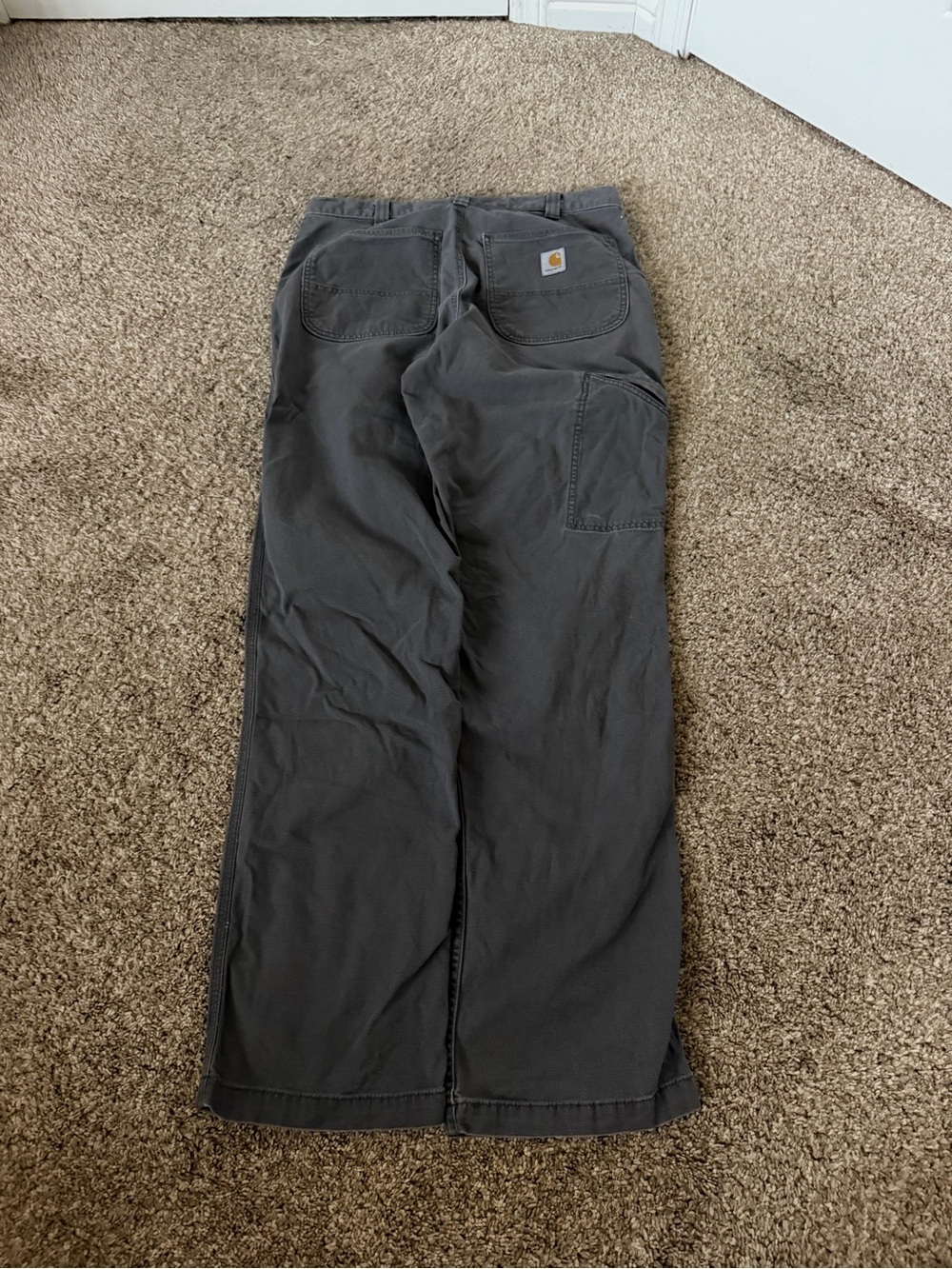 Carhartt Men's Gray Duck Work Pants size 34X 34 good condition
